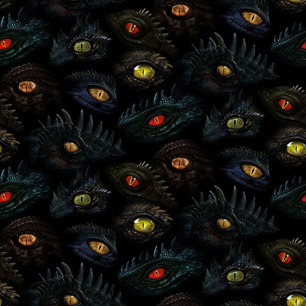 Black Dragon's Eyes Cotton 44"/45" Fabric Per Yard