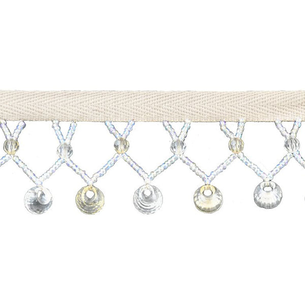 Fantasia Collection - 1 3/4" width BEADED FRINGE (10 Yard Roll) - BB-921-24 Ivory