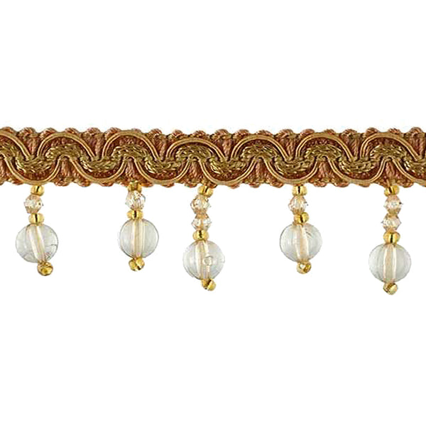 Fascination Collection - 1 1/4" width BEADED FRINGE (15 Yard Roll) - BB-925-06/10 Brown