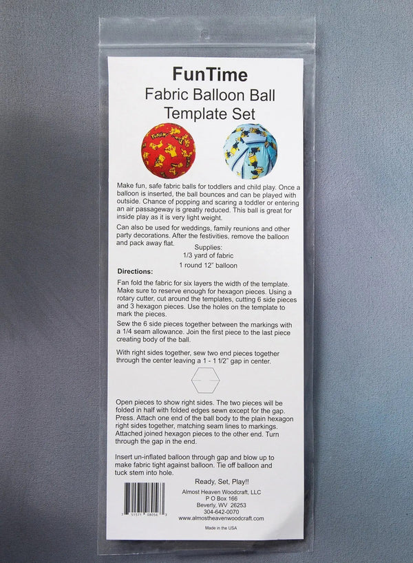Fun Time 10 Inch Fabric Covered Balloon Ball Template Set