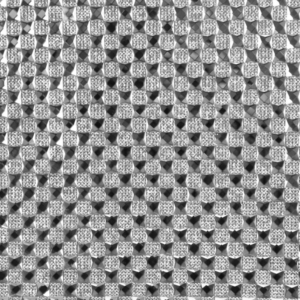 Glass and Rhinestone Sheet - 15 3/4" x 9 1/2" - BRST-13-49 Metal Grey