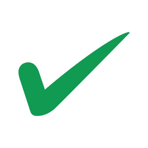 Green check mark on a white background