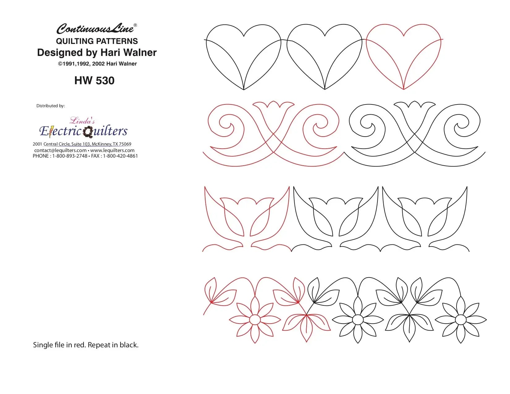 530 Hearts & Flowers Pantograph by Hari Walner