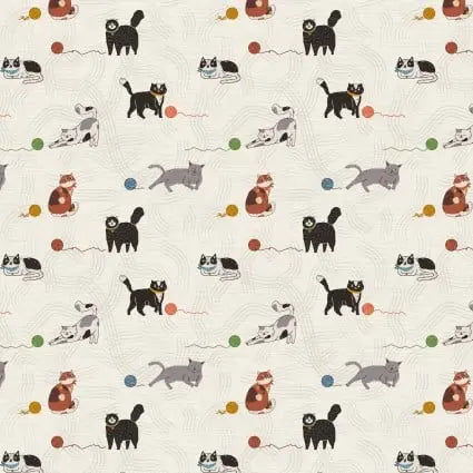 Here Kitty, Kitty Play Time 43"/44" Fabric Per Yard