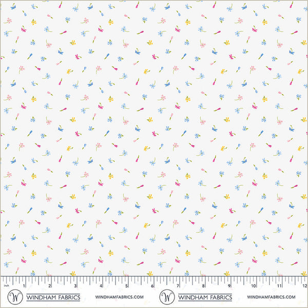 Ivory Floret Midnight Blooms Cotton 44"/45" Fabric Per Yard