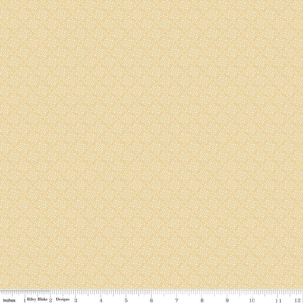 Juju's Petals Dots Yellow Cotton 43"/44" Fabric Per Yard