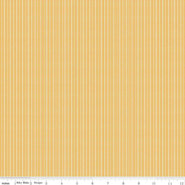 Juju's Petals Stripes Yellow Cotton 43"/44" Fabric Per Yard