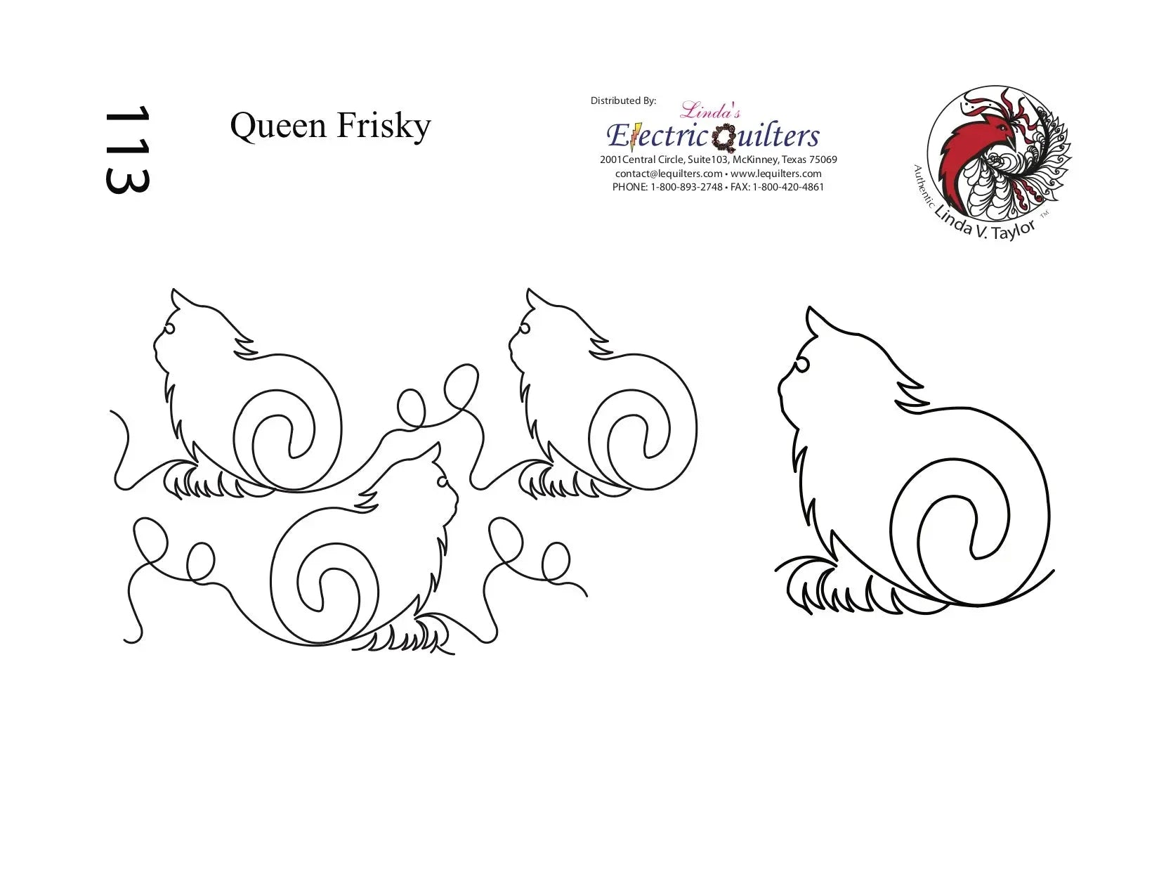 113 Queen Frisky Pantograph by Linda V. Taylor