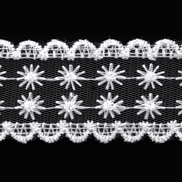 Lace Trimming - 1 1/2-Inch Width (10 Yard Roll) - BFL-100-27 White