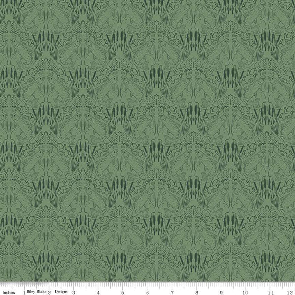 Let's Wander First Catch Sage Cotton 43"/44" Fabric Per Yard