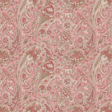 Paisley Pink Meadow Blush 43"/44" Cotton Fabric Per Yard