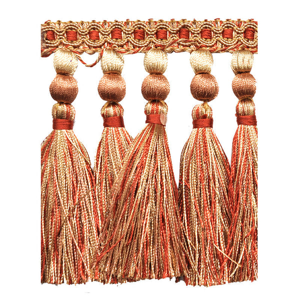 Milante Collection - 4 1/2" Tassel Fringe (25 Yard Roll) - BF-1477-61/18 Mocha and Copper
