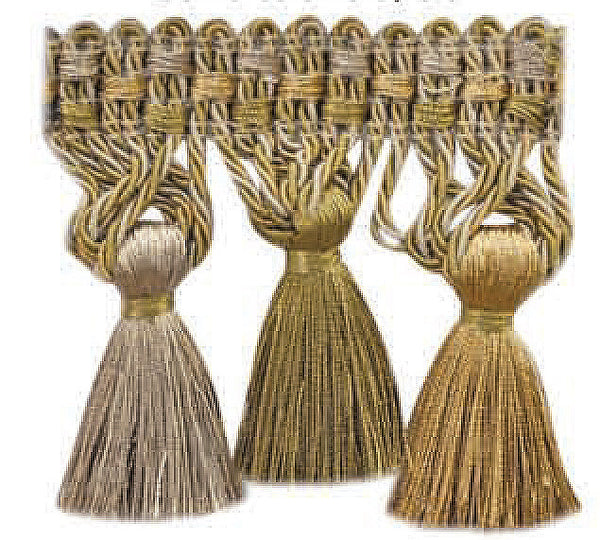 Milante Collection - 4" Tassel Fringe (25 Yard Roll) - BF-1479-36/81 Olive and Chestnut