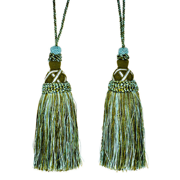 Milante Collection - 8" Length TASSEL-BT-509-03/14 Turquoise and Green (2 Pieces per Pack)
