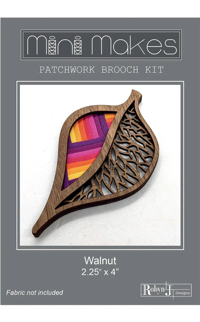 Mini Makes Brooch Leaf Walnut