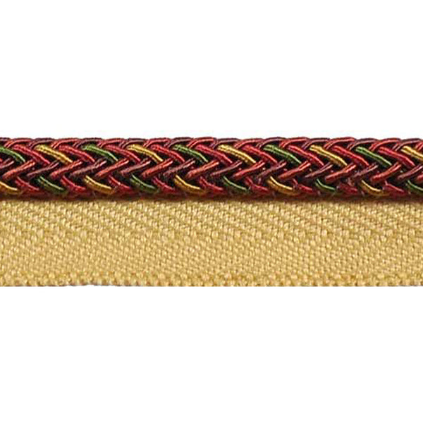 Mulberry Collection - 1/4" Width CORD WITH LIP (25 Yard Roll) - BC-10002-88/06 Dark Brick and Mocha