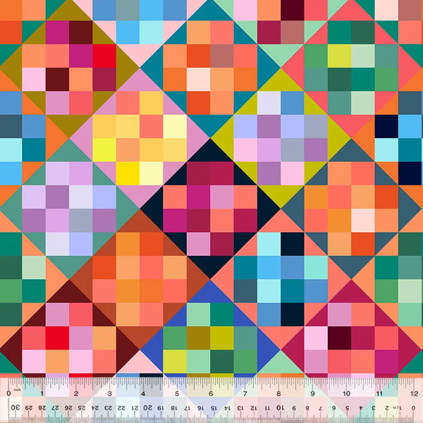 Multi Colorblock Cotton Wideback Fabric per yard
