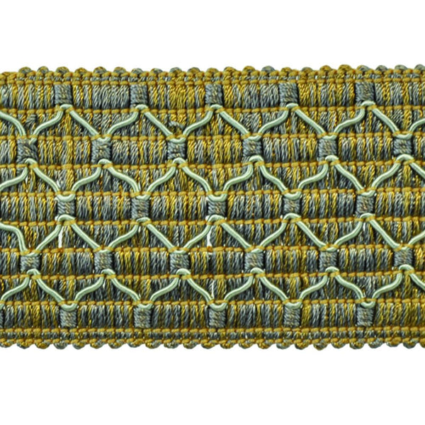 Mystique Collection - 2" width BRAID (25 Yard Roll) - BR-7028-82/23 Taupe and Teal