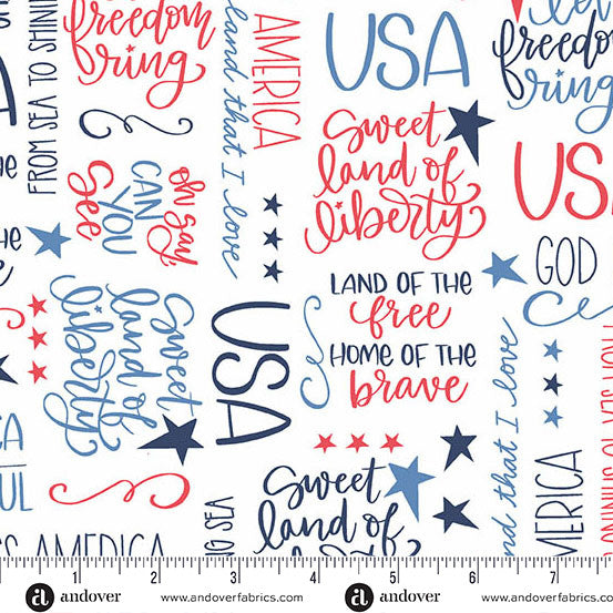 Oh Say Can You Sew White 108" Cotton Wideback Fabric per yard