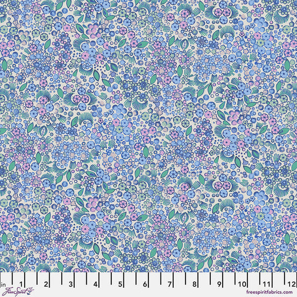 Little Meadow Blue Flourish And Bloom 44"/45" Cotton Fabric Per Yard