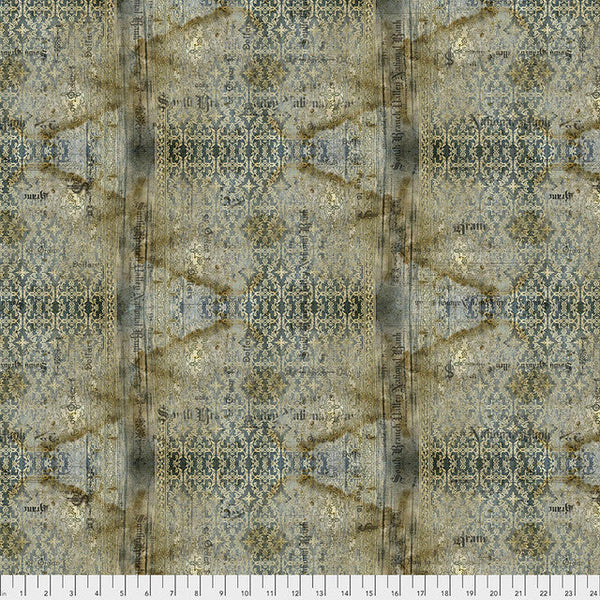 Neutral Stained Damask Abandoned 44"/45" Cotton Fabric Per Yard