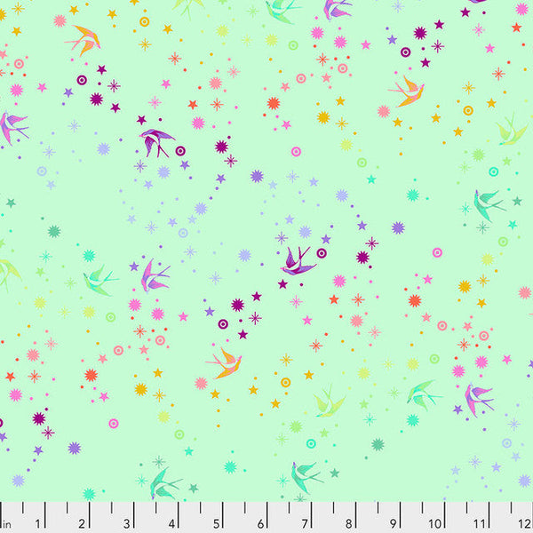 Mint Fairy Dust Tula's True Colors 44"/45" Cotton Fabric Per Yard