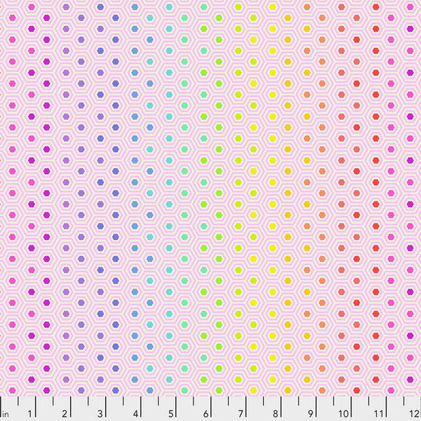 Shell Hexy Rainbow Tula's True Colors 44"/45" Cotton Fabric Per Yard