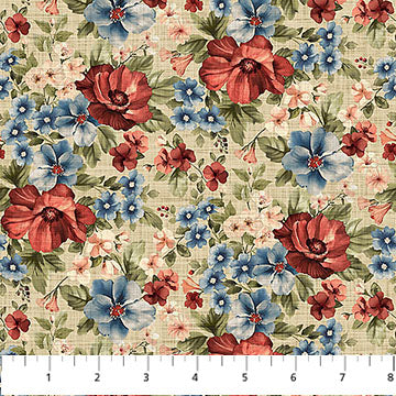 Packed Floral Beige Multi Farmhouse DP28601-12 Cotton 44"/45" Fabric Per Yard
