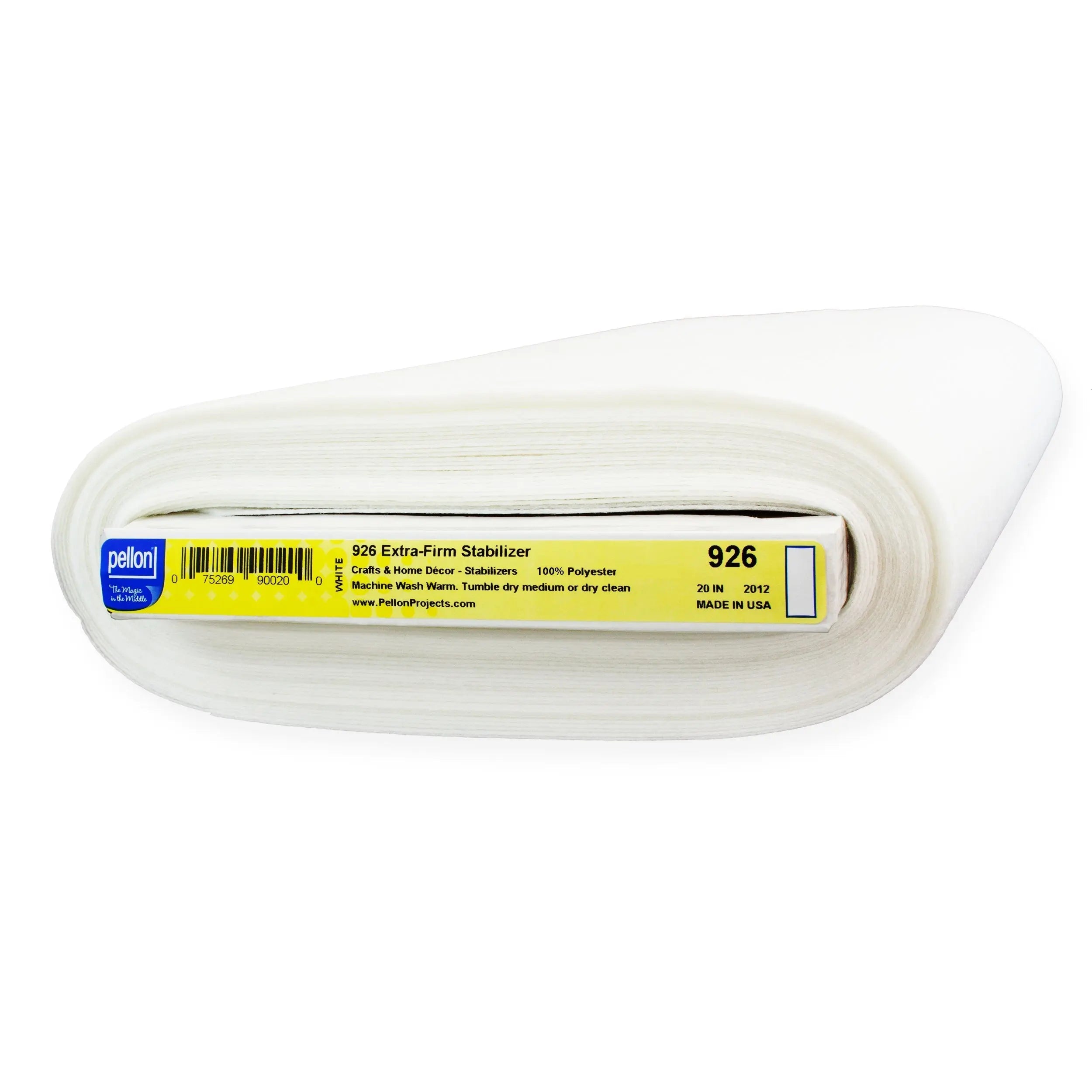 Pellon® 926 Sew-In Extra-Firm Stabilizer 20" x 10 yards Bolt. Color: White.