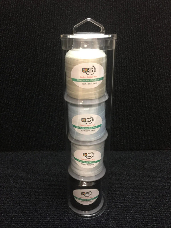 Quilters Select Thread - Tube of 4 colors 2500 YD - ANTIQUE FAIRYD NIMBUS BLACK