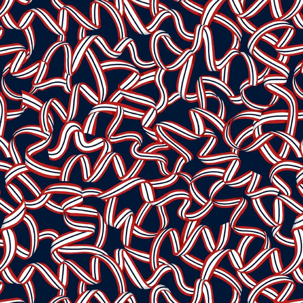 Red White and Starry Blue Too Ribbon Cotton Wideback Fabric per yard