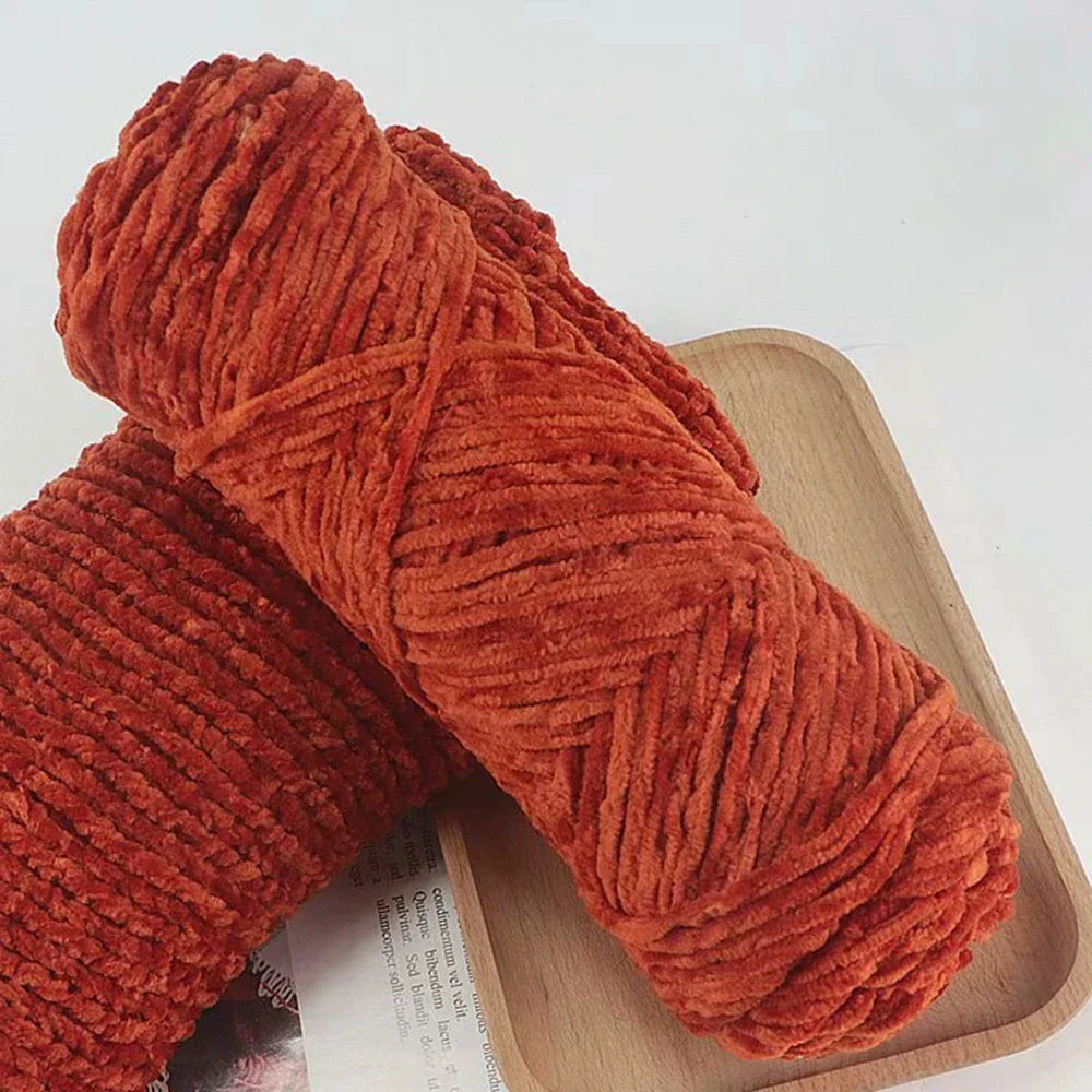Chenille Soft Velvet Yarn Knitting Crochet Wool Craft Fiber