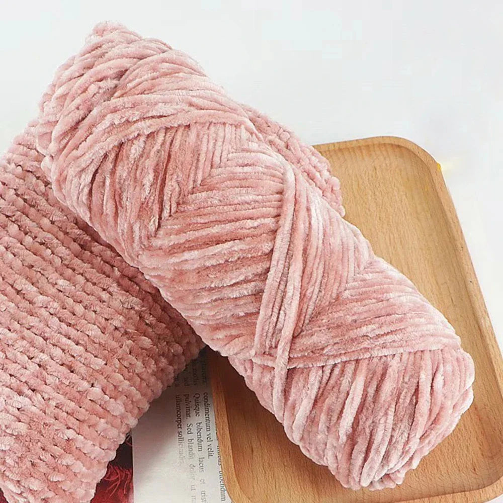 Chenille Soft Velvet Yarn Knitting Crochet Wool Craft Fiber