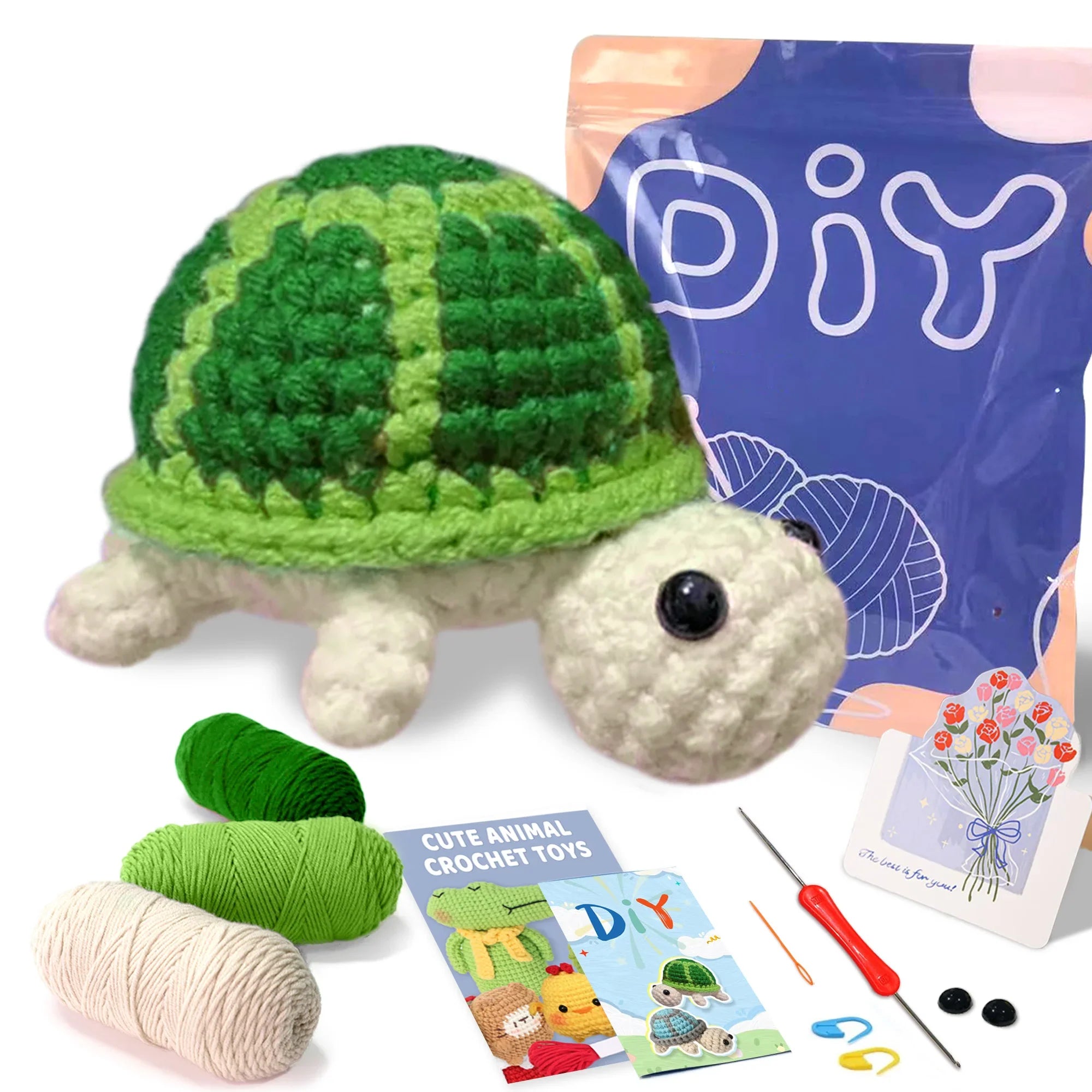 Animal Crochet Kit Beginners DIY Starter Set Step By Step