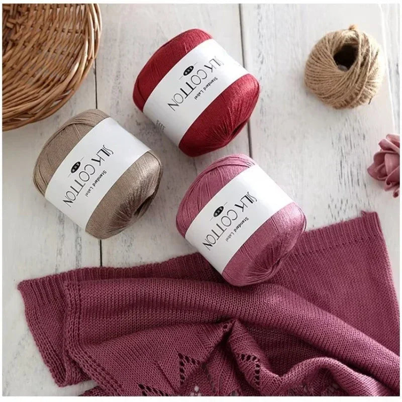 Silk Lace Cotton Yarn Soft Baby Knitting Crochet Thread