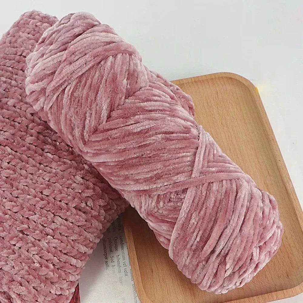 Chenille Soft Velvet Yarn Knitting Crochet Wool Craft Fiber