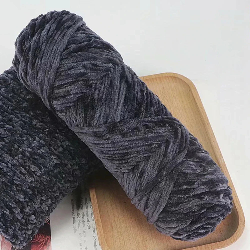 Chenille Soft Velvet Yarn Knitting Crochet Wool Craft Fiber