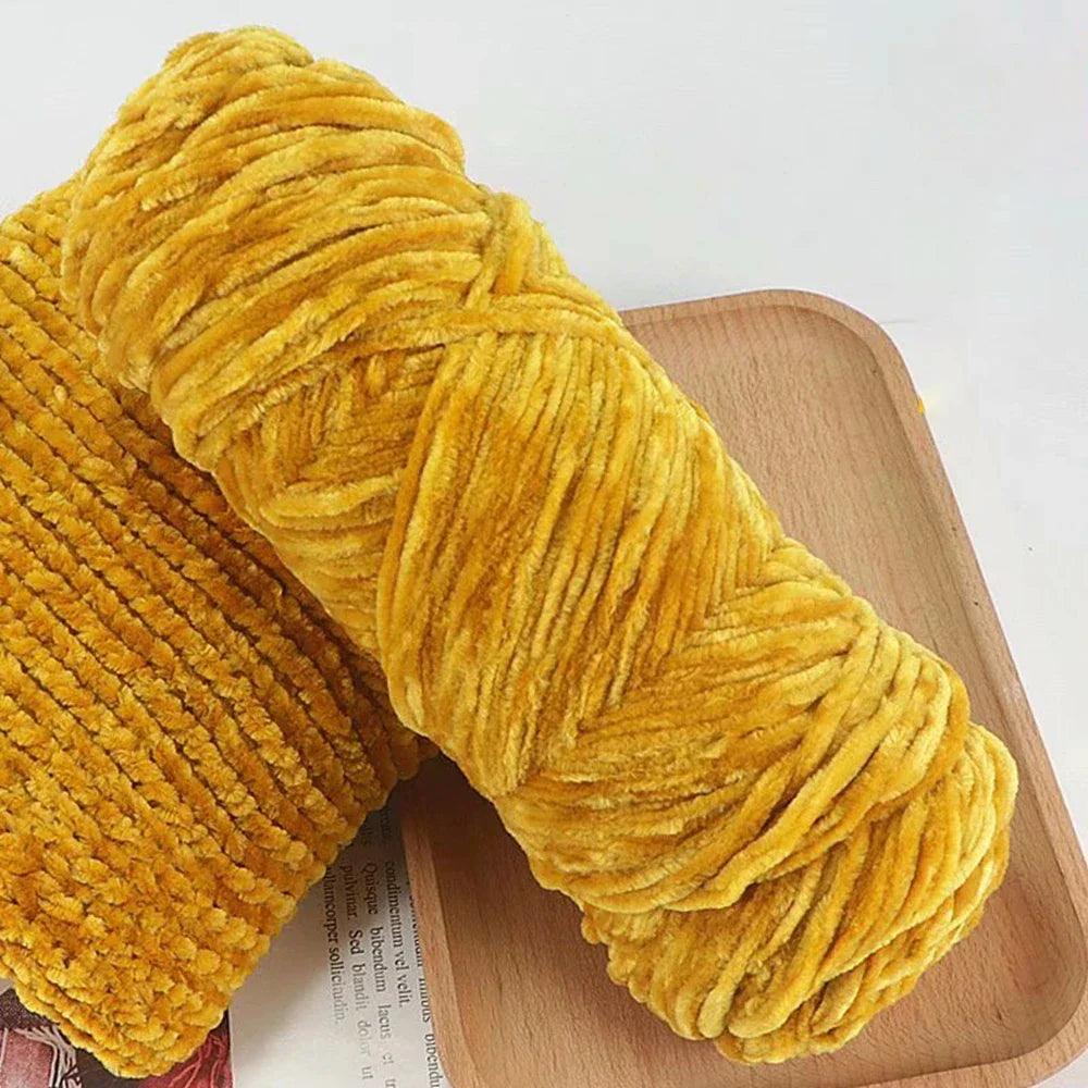 Chenille Soft Velvet Yarn Knitting Crochet Wool Craft Fiber