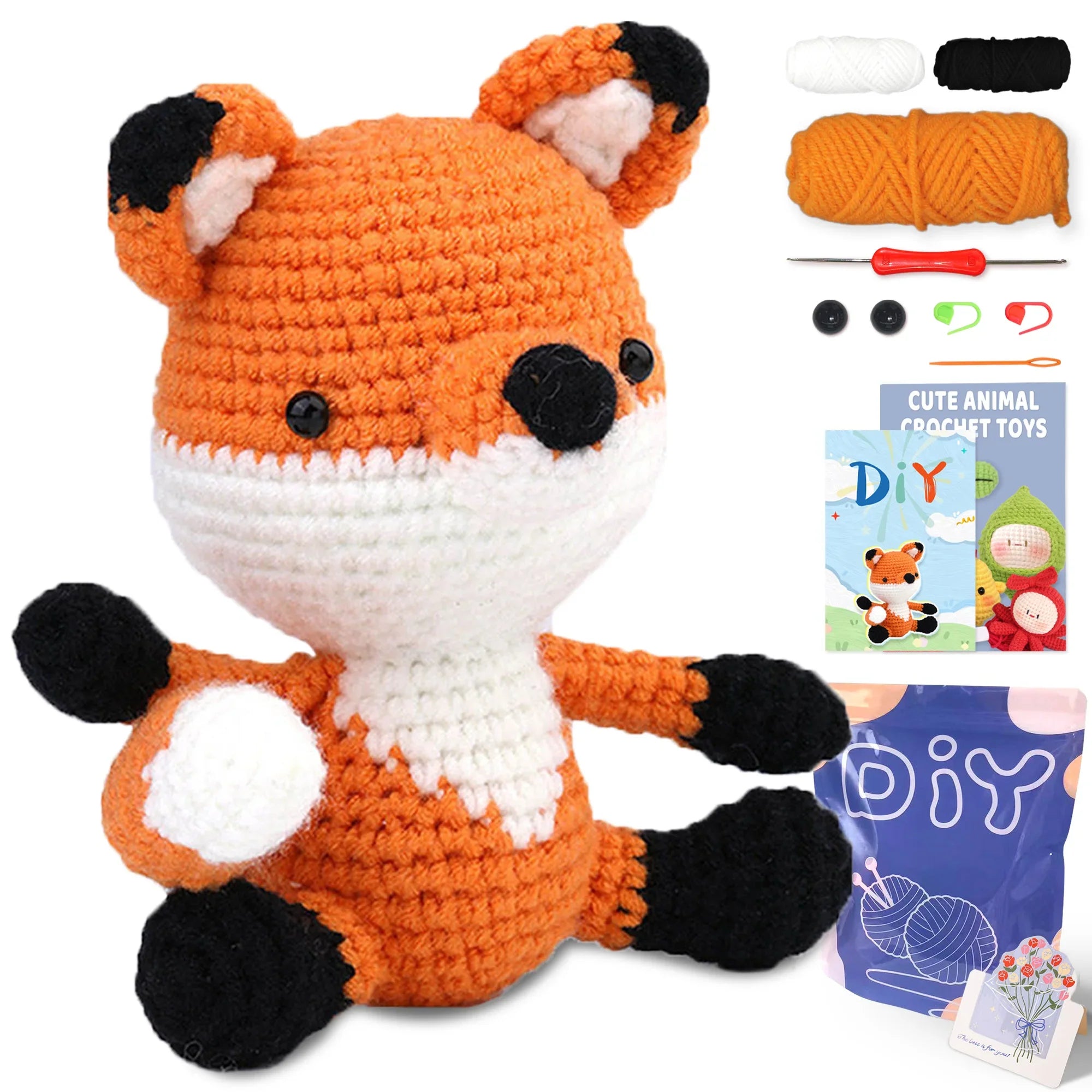 Animal Crochet Kit Beginners DIY Starter Set Step By Step