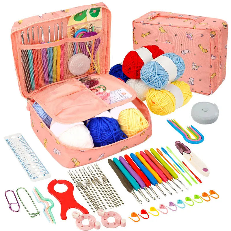 Crochet Kit Beginners Portable Hook Set Yarn Knitting Supplies