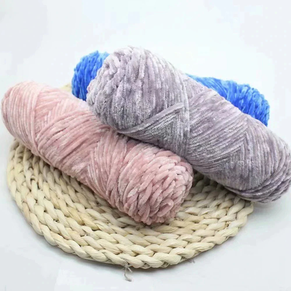 Chenille Soft Velvet Yarn Knitting Crochet Wool Craft Fiber