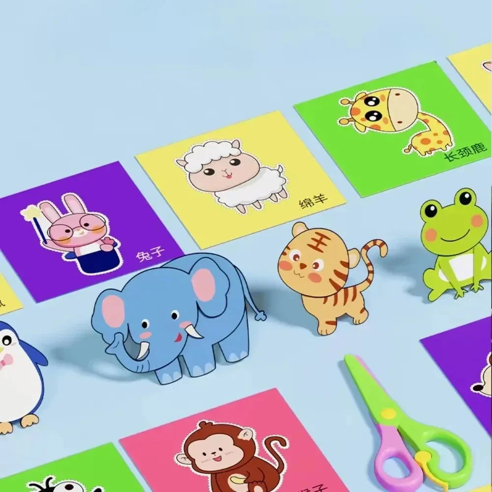48pcs Kids Craft Paper Cut Book DIY Cartoon Scrapbooking