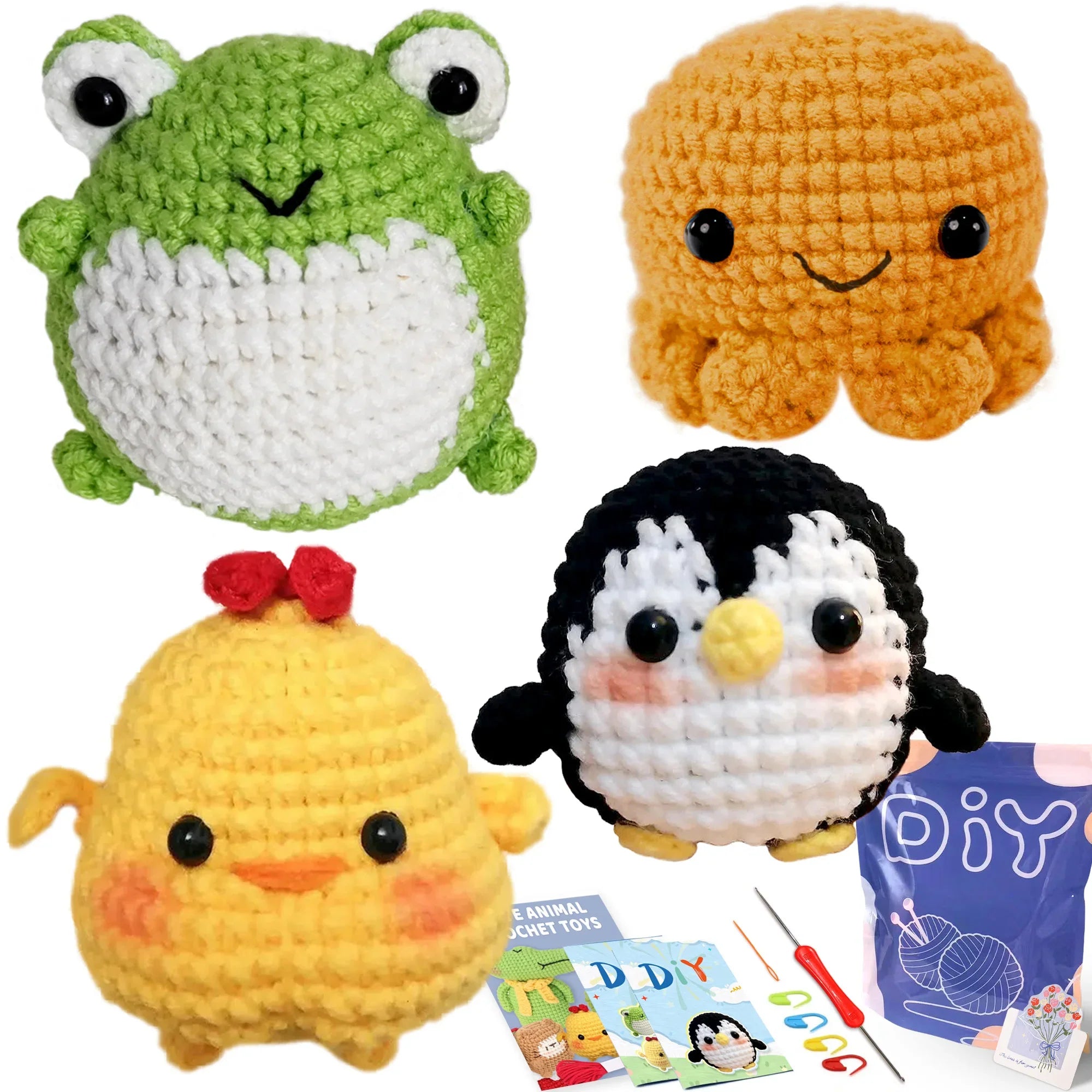 Animal Crochet Kit Beginners DIY Starter Set Step By Step
