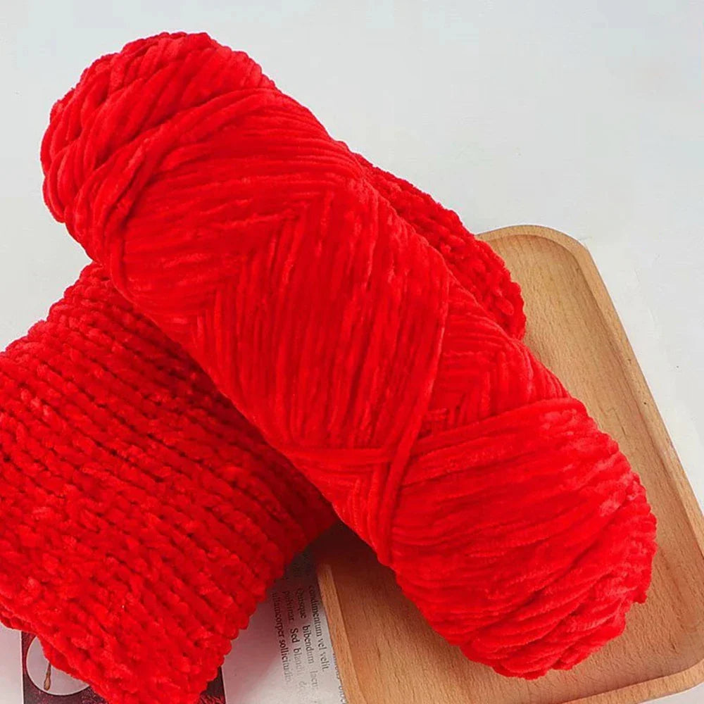 Chenille Soft Velvet Yarn Knitting Crochet Wool Craft Fiber