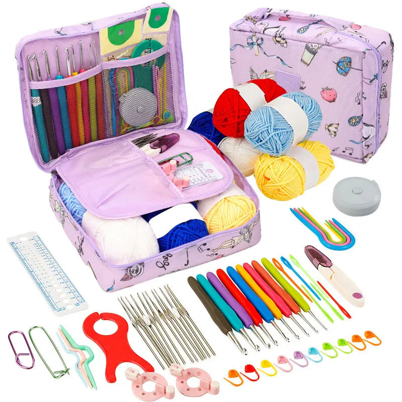 Crochet Kit Beginners Portable Hook Set Yarn Knitting Supplies