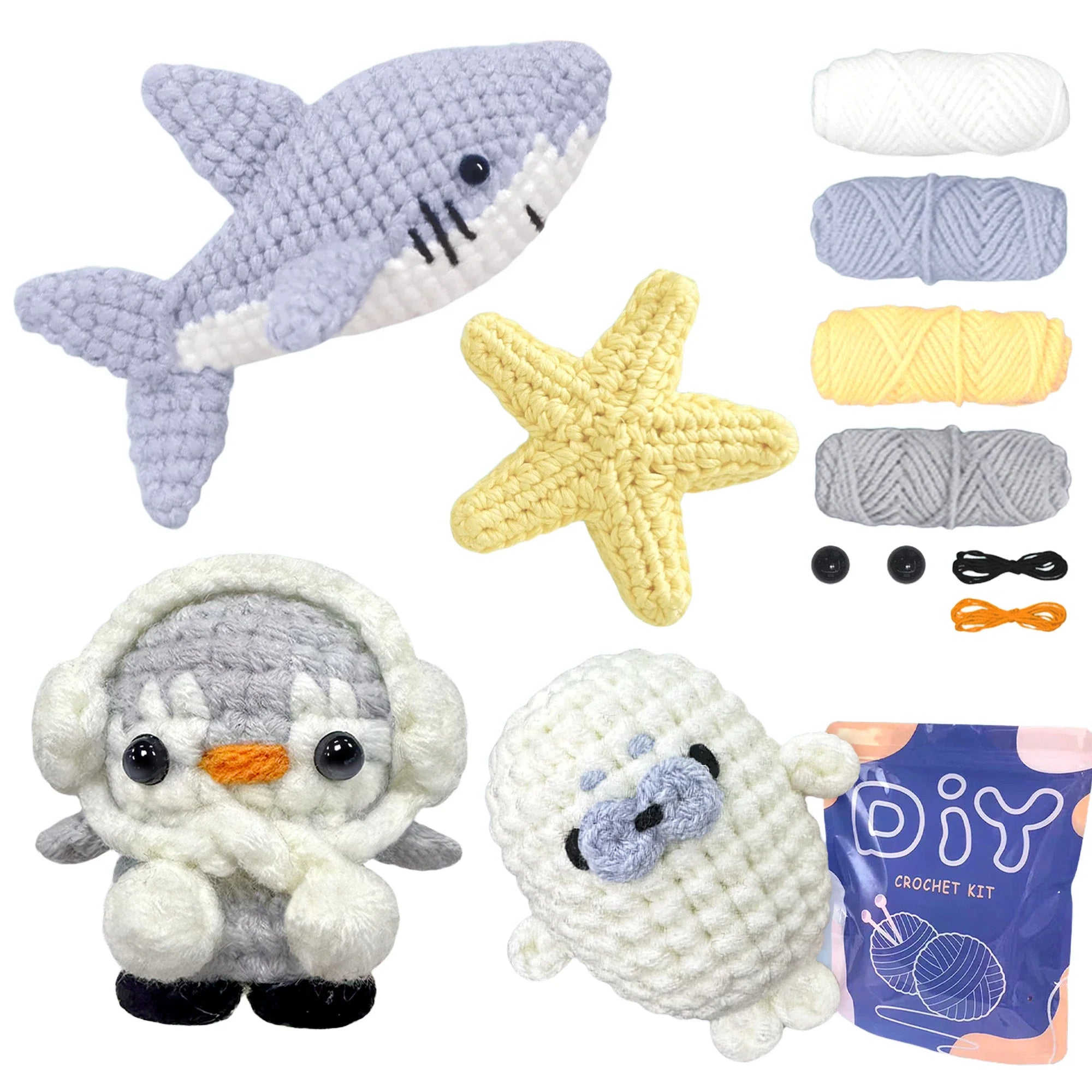 Animal Crochet Kit Beginners DIY Starter Set Step By Step
