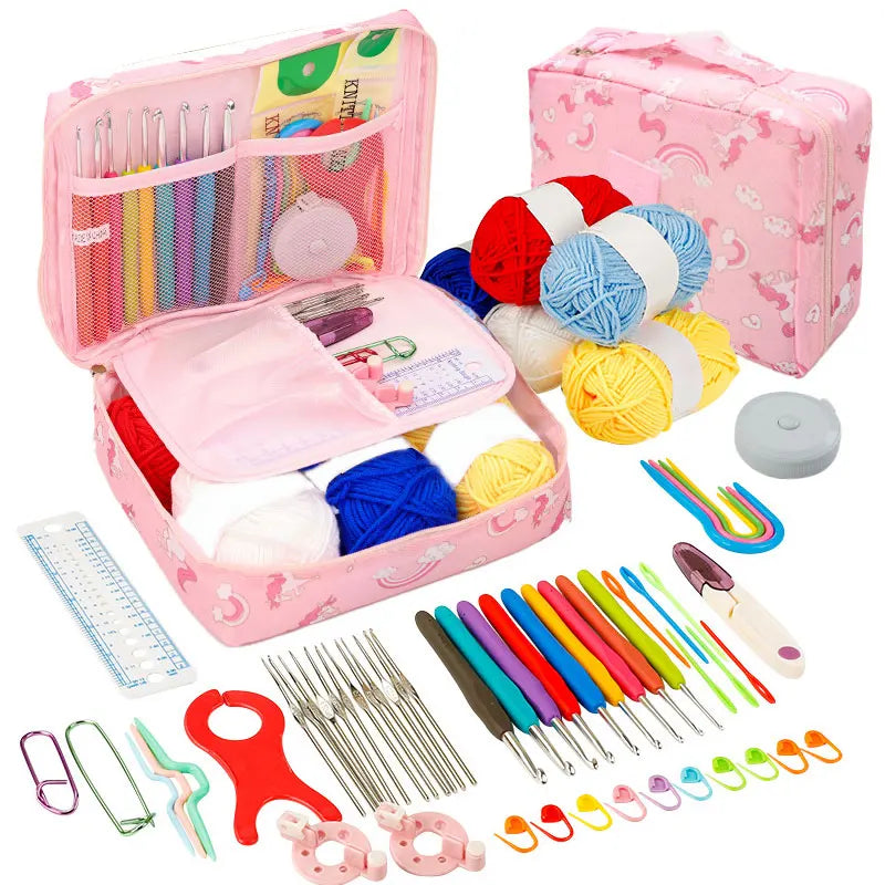 Crochet Kit Beginners Portable Hook Set Yarn Knitting Supplies