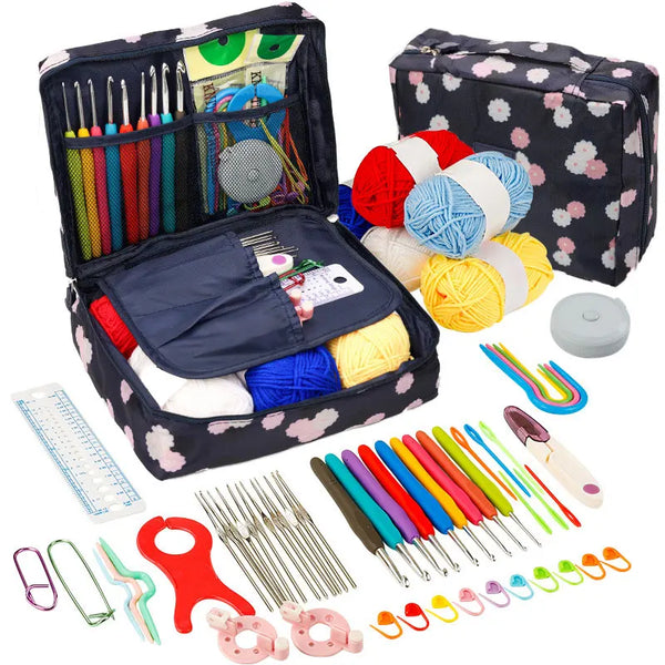 Crochet Kit Beginners Portable Hook Set Yarn Knitting Supplies