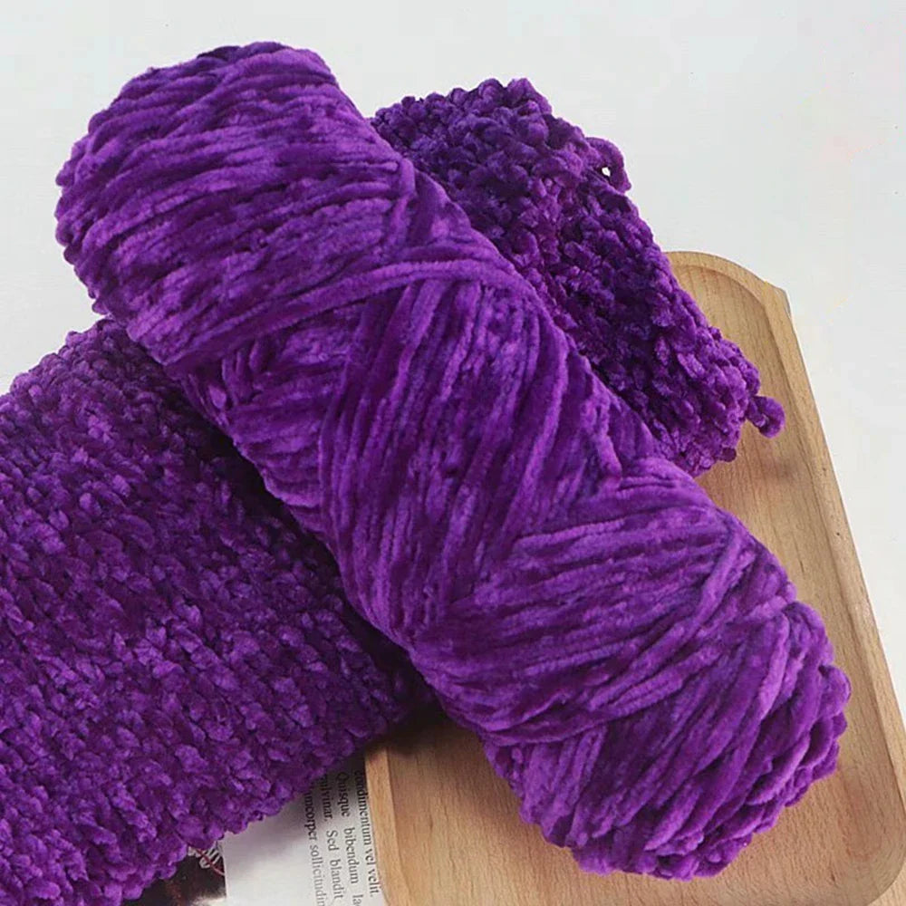 Chenille Soft Velvet Yarn Knitting Crochet Wool Craft Fiber