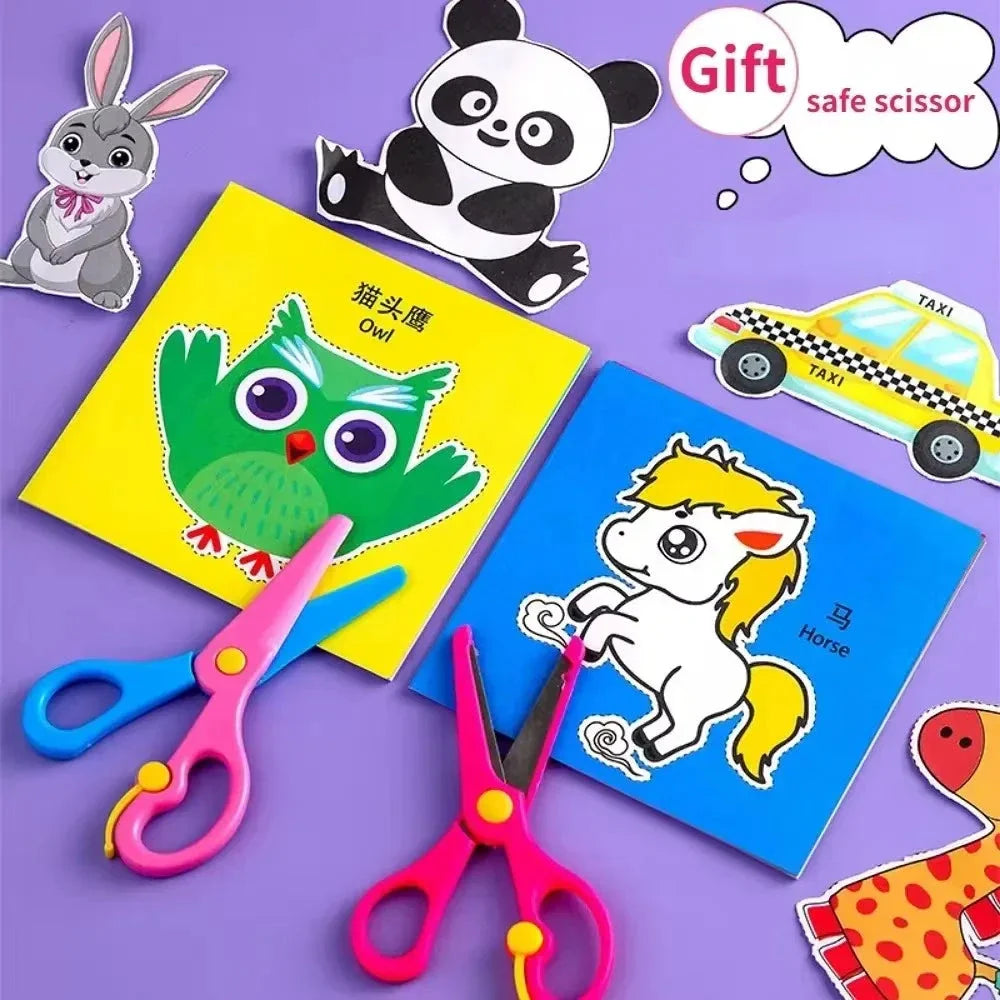 48pcs Kids Craft Paper Cut Book DIY Cartoon Scrapbooking